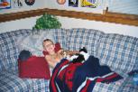 Boy, cat and dog together in harmony!
