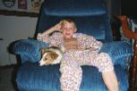 Josh and Sadie together on Dad's chair
